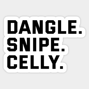 DANGLE. SNIPE. CELLY. Sticker